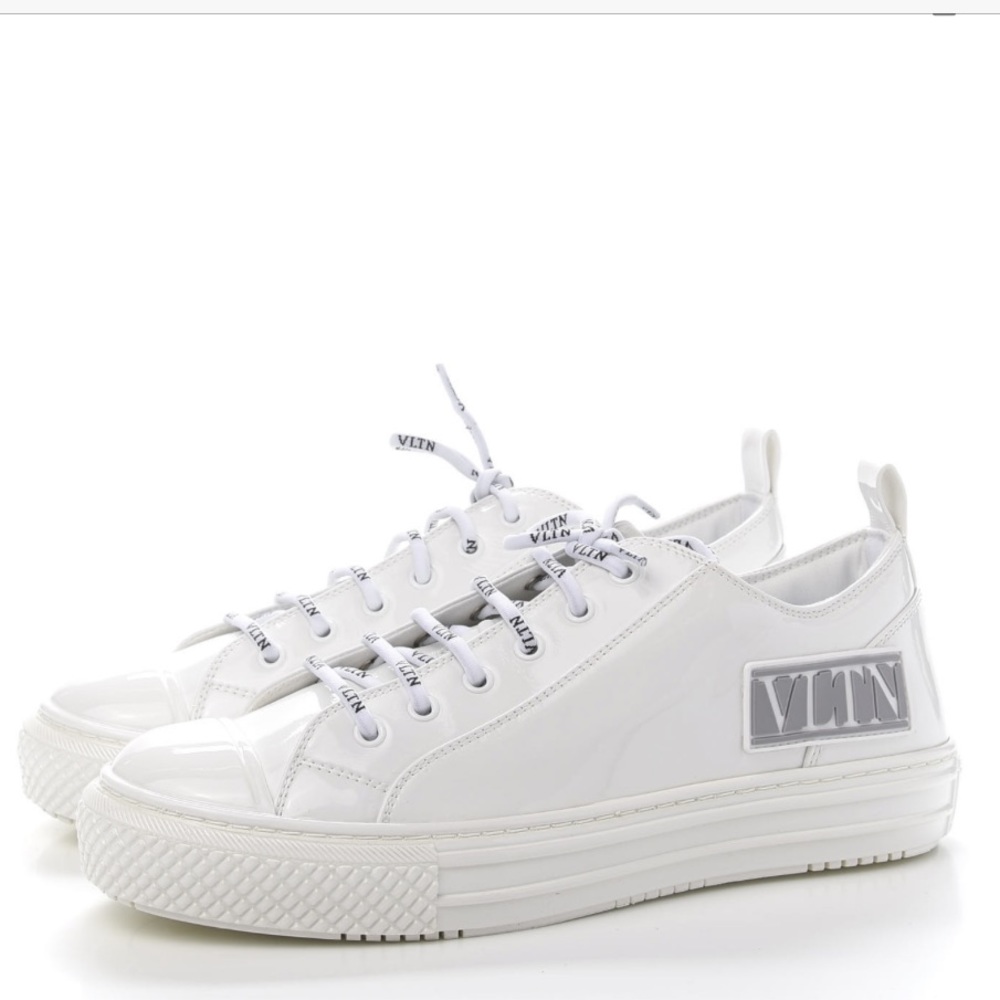 Authentic Valentino Garavani VLTN Patent Giggies Low Top Sneakers